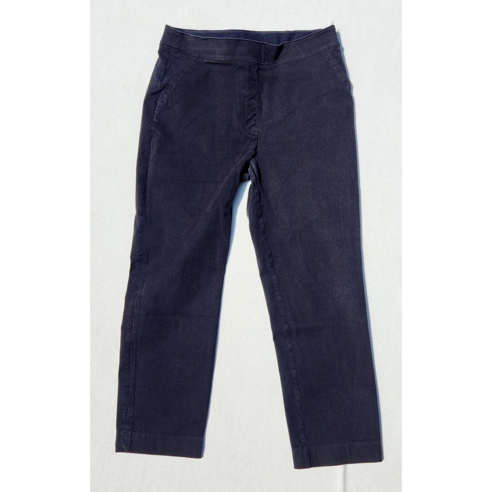 women's SPANX Polished pull-on Black Pants crop stretch pockets size‎ M